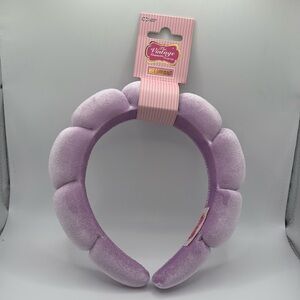 The Vintage Cosmetic Company Headband Light Purple Velvet‎ Feel Puffy New